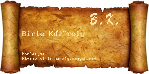 Birle Károly névjegykártya